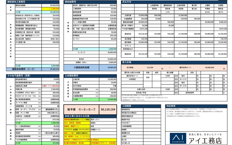 家の見積書