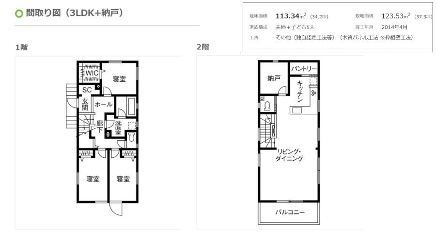 スウェーデンハウスの間取り図