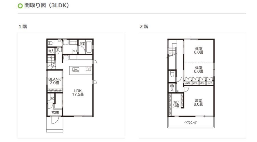 へーベルハウスのマイデッサン住宅の間取り図